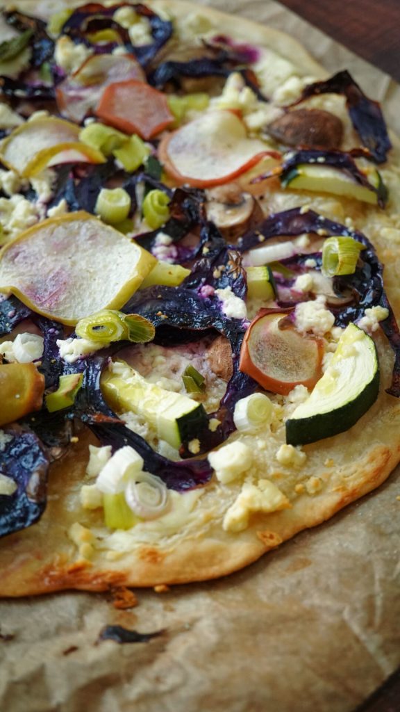 Rezept vegetarische Flammkuchen