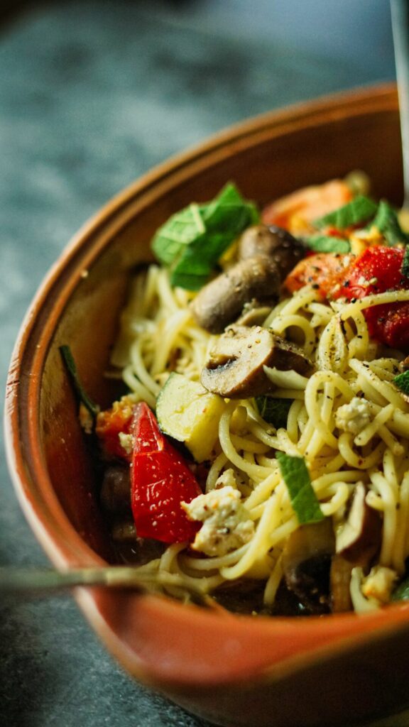 vegetarische Pasta aus dem Ofen