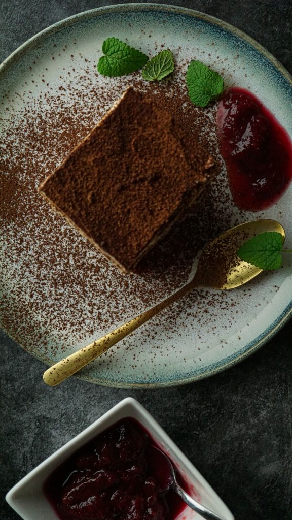 Tiramisu von oben fotografiert