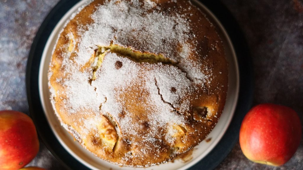 Apfelkuchen mit Vanillepudding