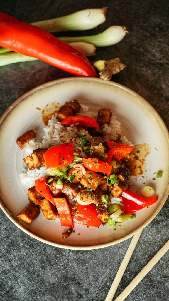 Sticky Tofu-Rezept mit Gemüse