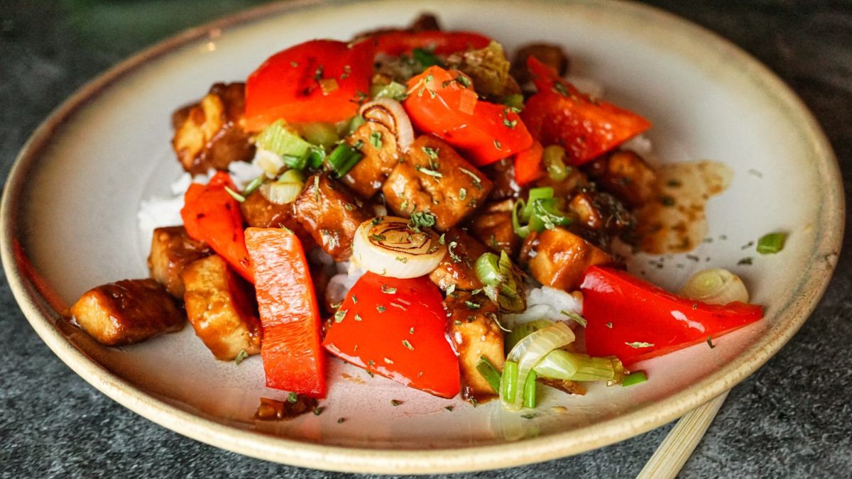 Sticky Tofu-Rezept mit Paprika