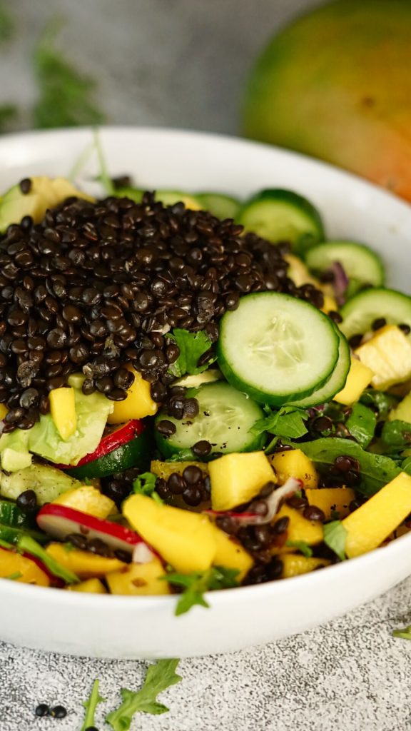 Linsensalat mit Mango