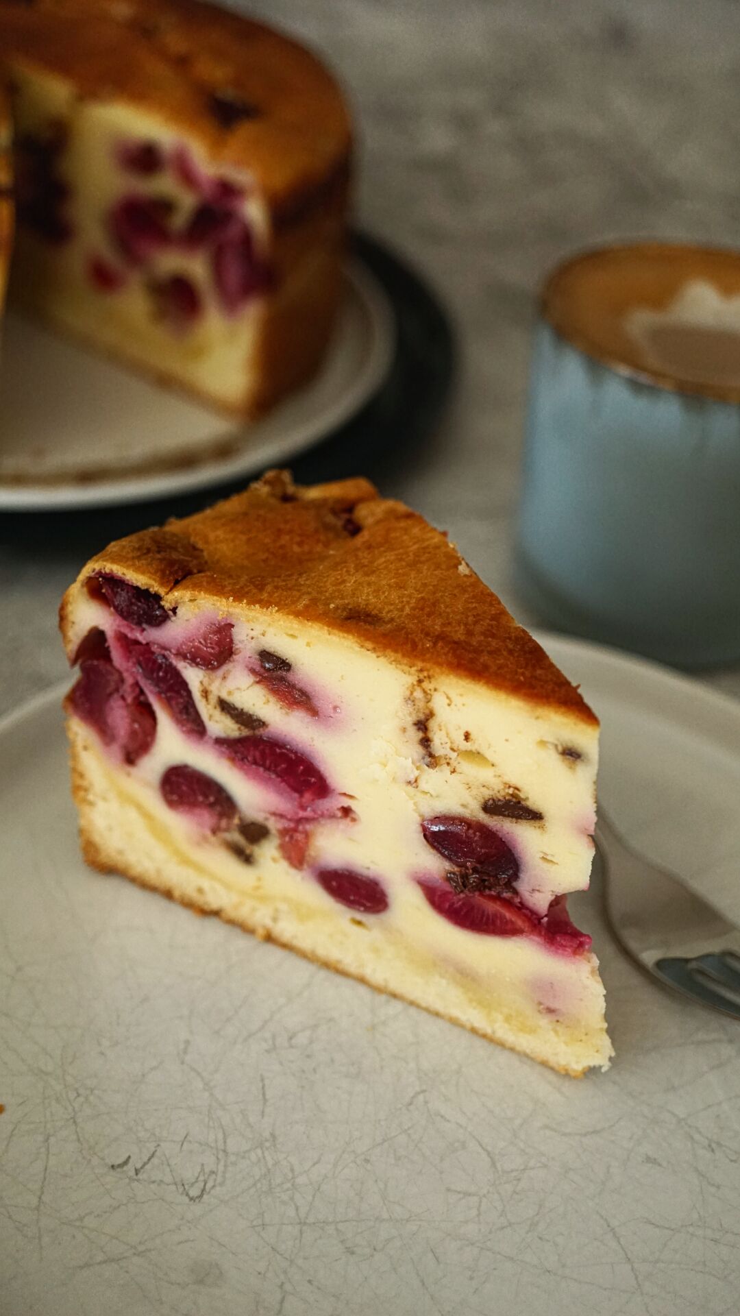 Kirschkuchen mit Quark und Pudding