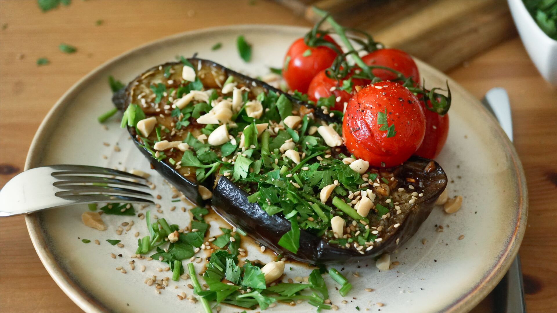 Aubergine aus dem Ofen